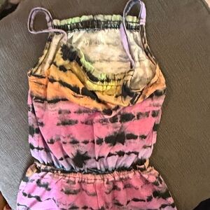 The Children's Place Tie-Dye Star Sleeveless Romper - Pink, Yellow & Blue